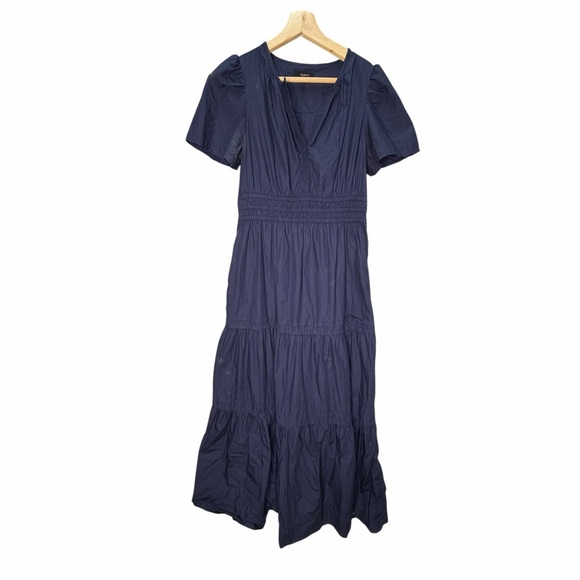 Quince Dresses & Skirts - Quince 100 Organic cotton Navy Tiered Maxi dress Medium